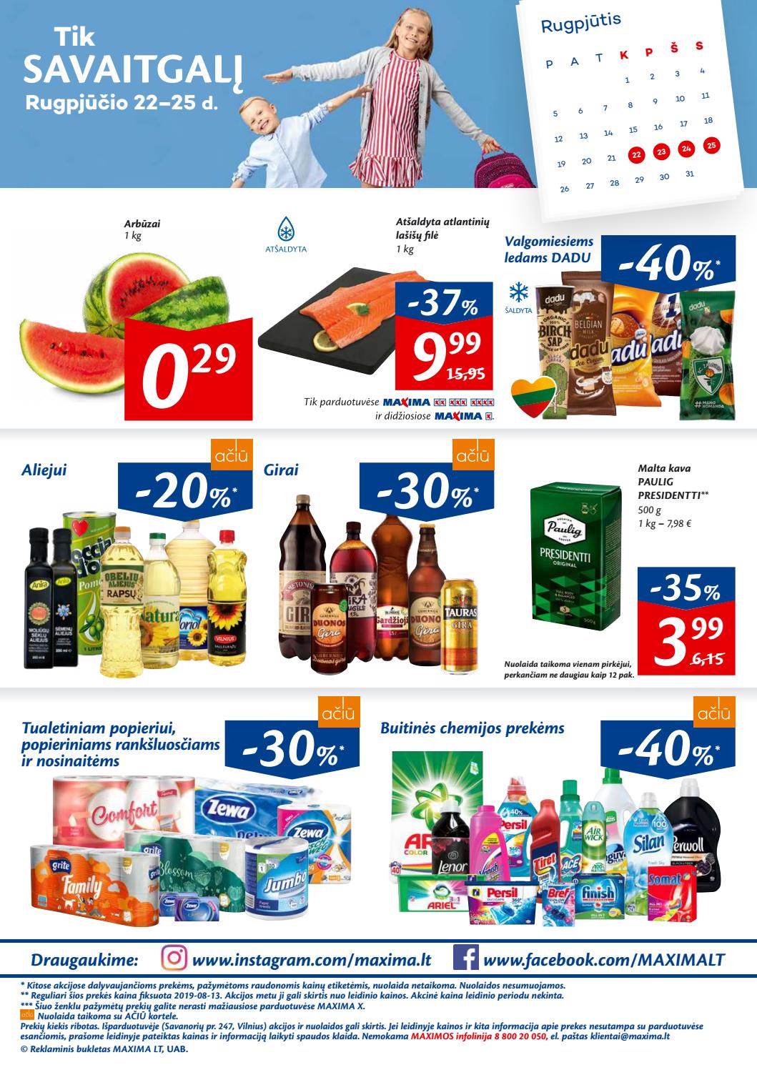 Maxima kaininis leidinys akcijos nuo 
  2019-08-20 iki 
  2019-08-26 | Leidinukas.lt puslapis 20