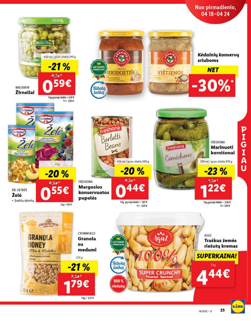 Lidl maisto prekių pasiūlymai akcijos nuo 
  2022-04-18 iki 
  2022-04-24 | Leidinukas.lt puslapis 23