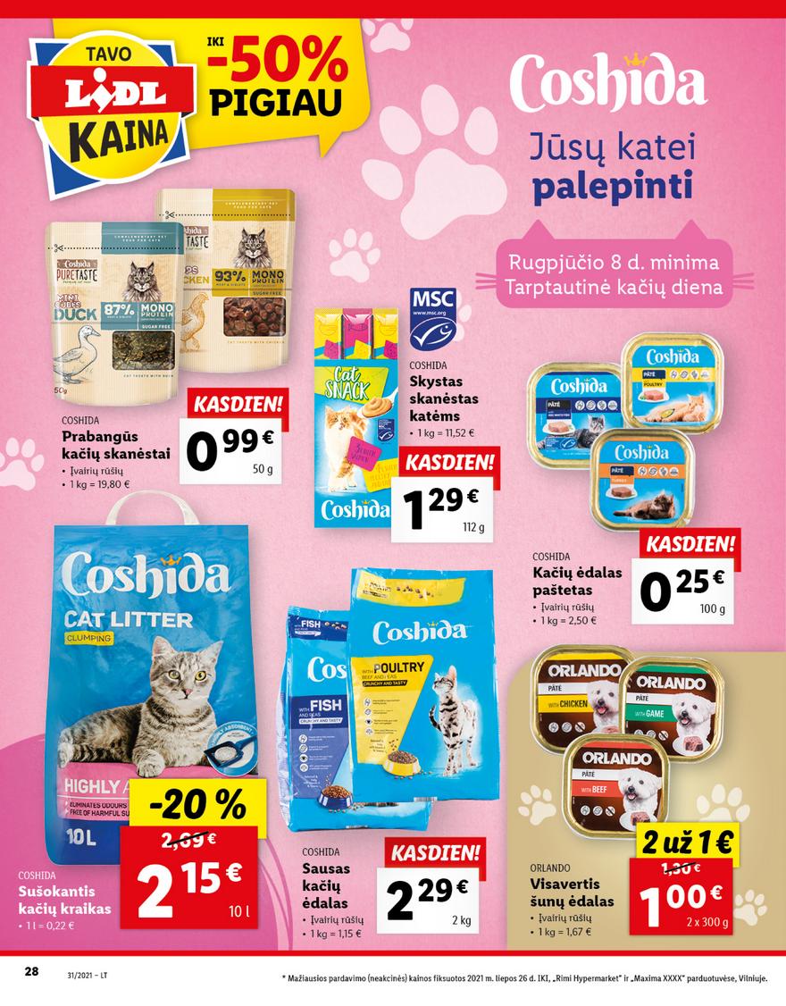 Lidl maisto prekių pasiūlymai akcijos nuo 
  2021-08-02 iki 
  2021-08-08 | Leidinukas.lt puslapis 28