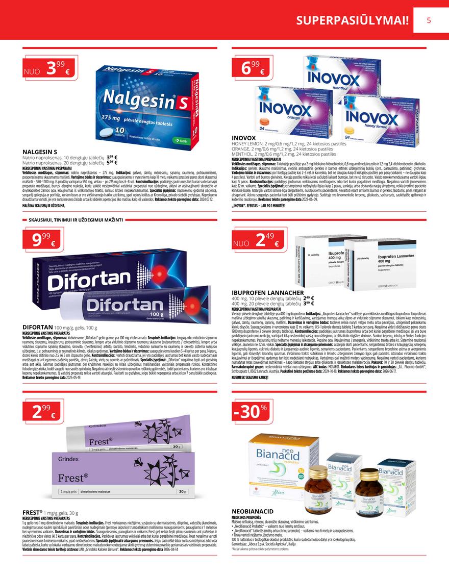 Norfos vaistinės leidinys akcijos nuo 
  2026-07-01 iki 
  2026-07-31 | Leidinukas.lt puslapis 5