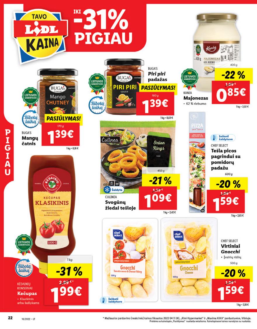 Lidl maisto prekių pasiūlymai akcijos nuo 
  2022-04-18 iki 
  2022-04-24 | Leidinukas.lt puslapis 22