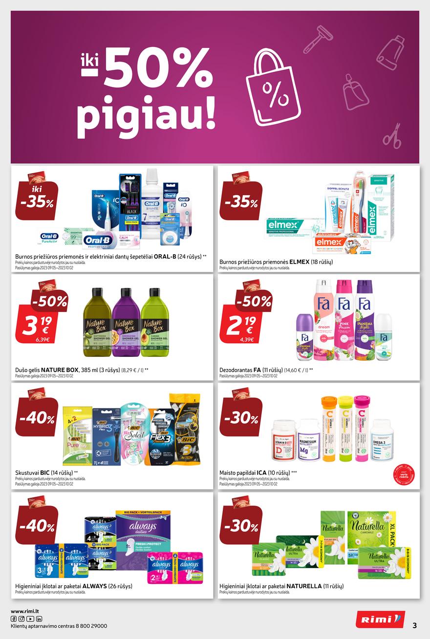 Rimi savaitinis leidinys akcijos nuo 
  2023-09-12 iki 
  2023-09-18 | Leidinukas.lt puslapis 3