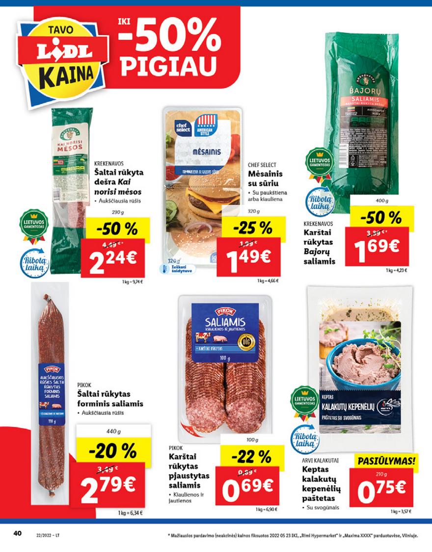 Lidl maisto prekių pasiūlymai akcijos nuo 
  2022-05-30 iki 
  2022-06-05 | Leidinukas.lt puslapis 40