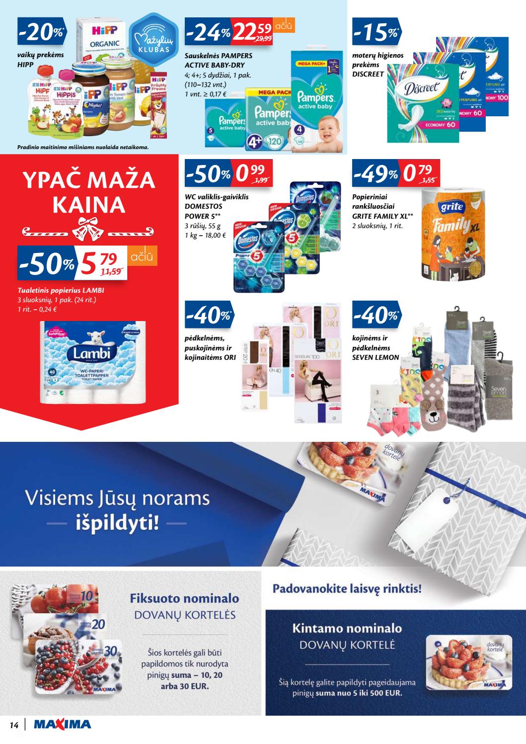 Maxima kaininis leidinys akcijos nuo 
  2019-12-10 iki 
  2019-12-16 | Leidinukas.lt puslapis 14