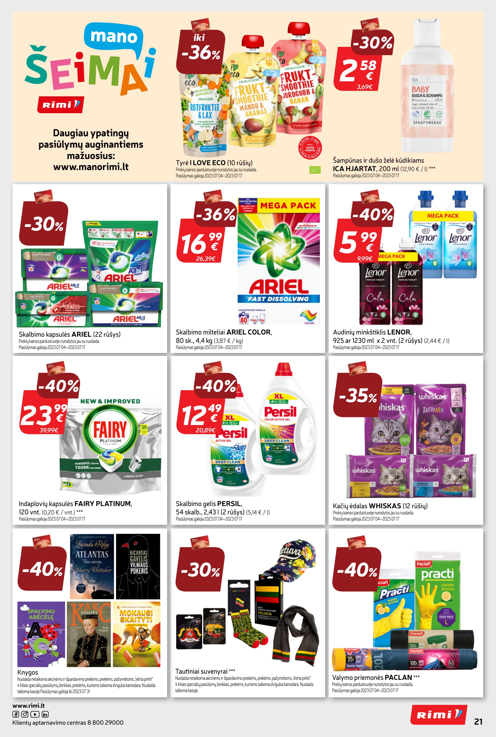 Rimi savaitinis leidinys akcijos nuo 
  2023-07-04 iki 
  2023-07-10 | Leidinukas.lt puslapis 21
