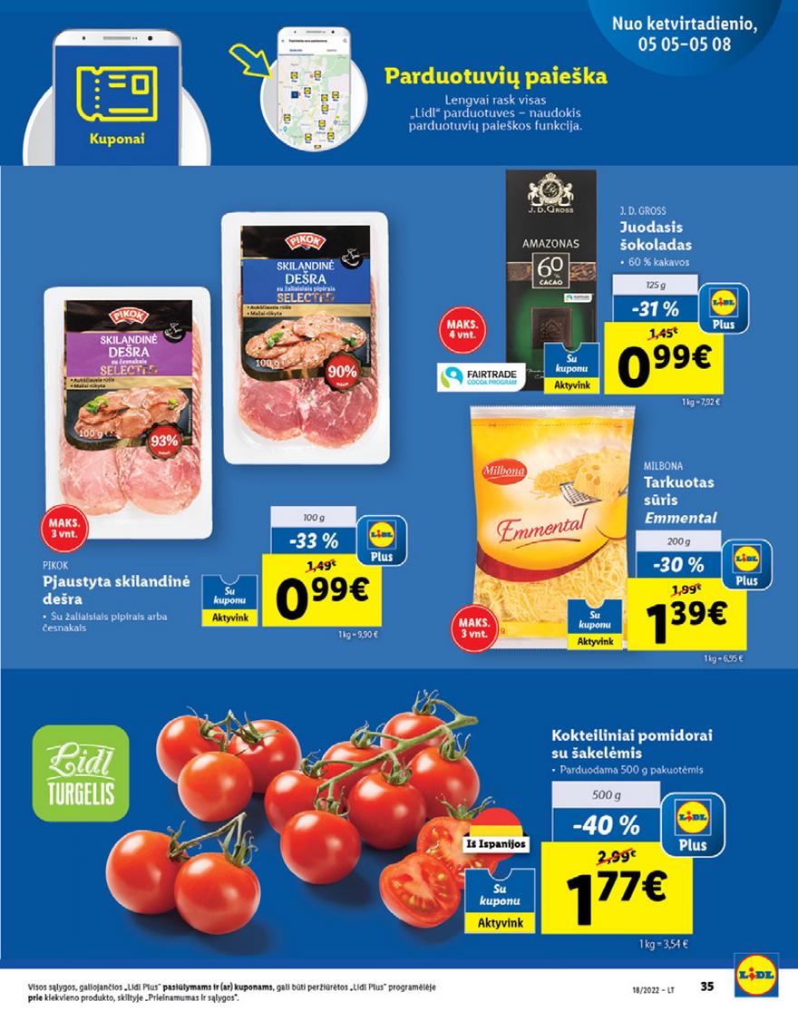 Lidl maisto prekių pasiūlymai akcijos nuo 
  2022-05-02 iki 
  2022-05-08 | Leidinukas.lt puslapis 35