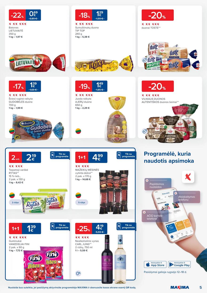 Maxima kaininis leidinys akcijos nuo 
  2023-09-12 iki 
  2023-09-18 | Leidinukas.lt puslapis 5