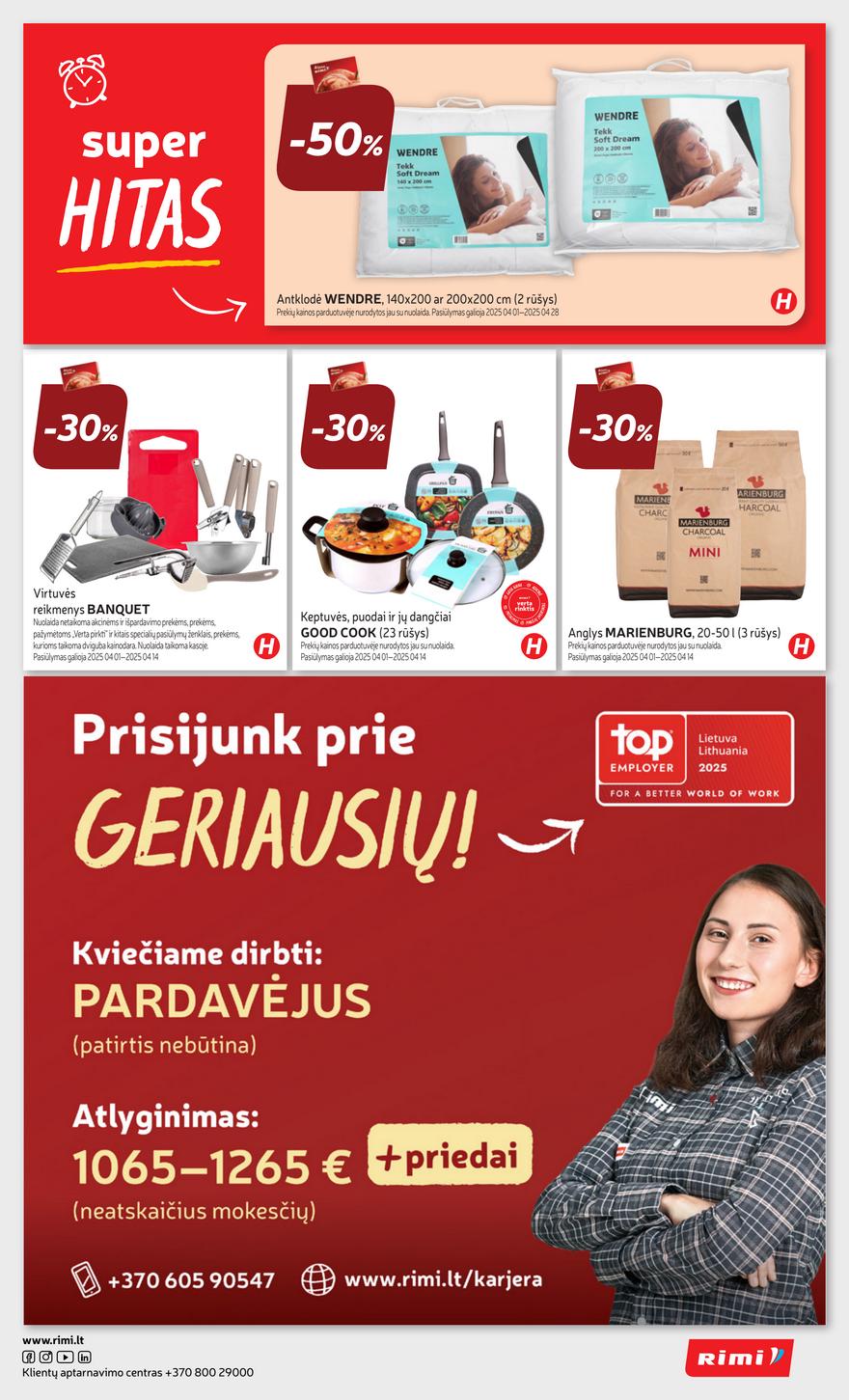 Rimi savaitinis leidinys 15 akcijos nuo 
  2025-04-08 iki 
  2025-04-14 | Leidinukas.lt puslapis 42