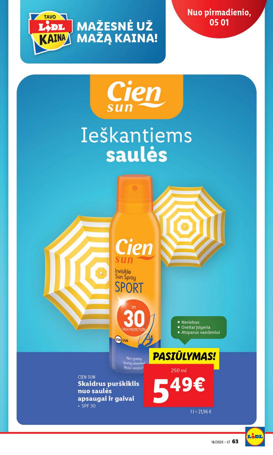 Lidl pasiūlymai akcijos nuo 
  2023-05-01 iki 
  2023-05-07 | Leidinukas.lt puslapis 63