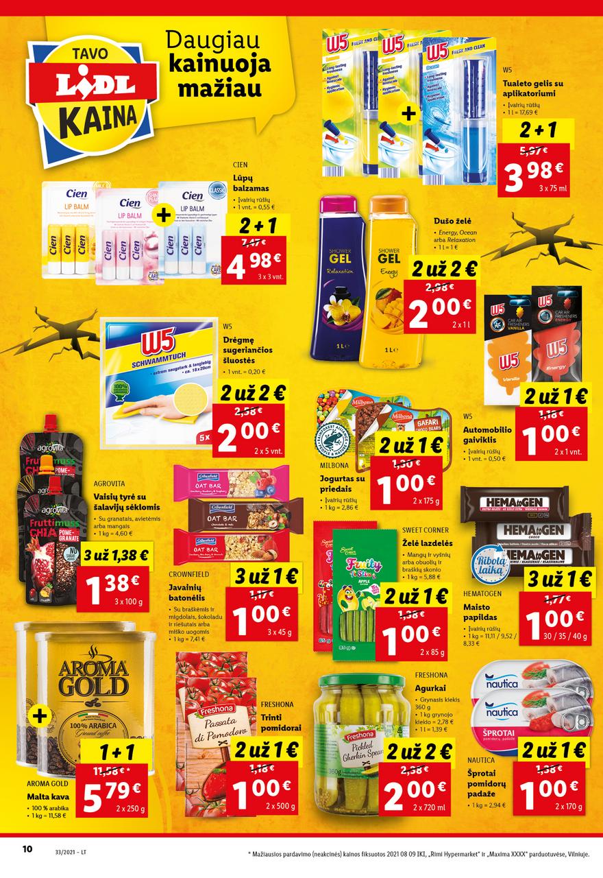 Lidl maisto prekių pasiūlymai akcijos nuo 
  2021-08-16 iki 
  2021-08-22 | Leidinukas.lt puslapis 10