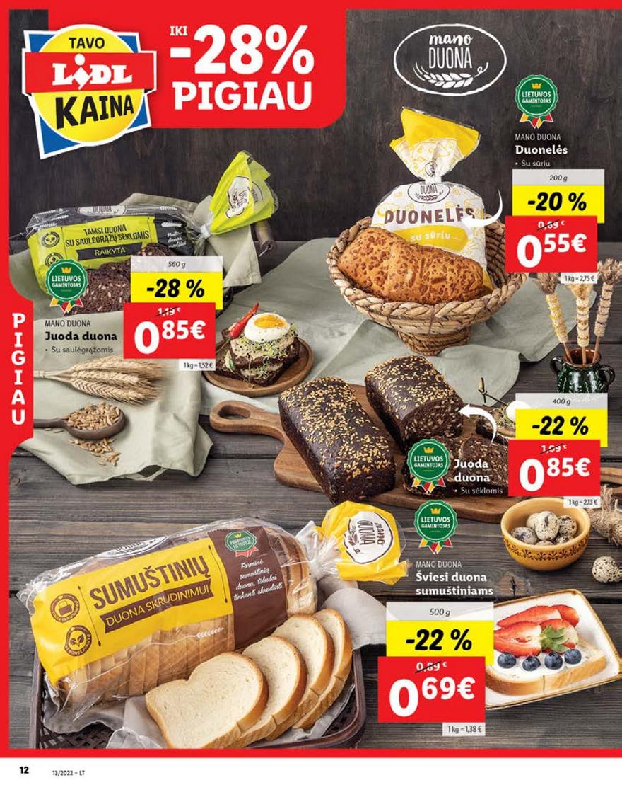 Lidl maisto prekių pasiūlymai akcijos nuo 
  2022-03-28 iki 
  2022-04-03 | Leidinukas.lt puslapis 12