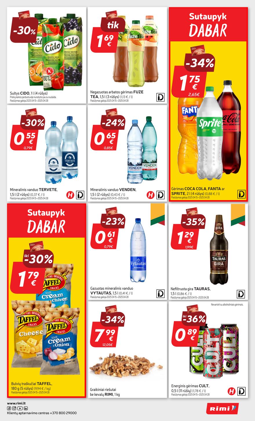 Rimi savaitinis leidinys 16 akcijos nuo 
  2025-04-15 iki 
  2025-04-21 | Leidinukas.lt puslapis 33