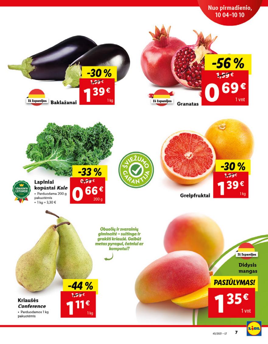 Lidl maisto prekių pasiūlymai akcijos nuo 
  2021-10-04 iki 
  2021-10-10 | Leidinukas.lt puslapis 7