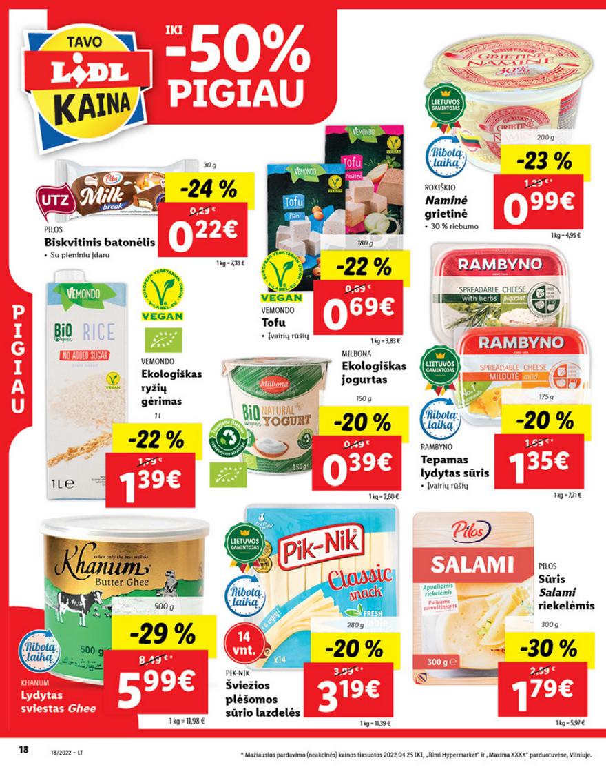 Lidl maisto prekių pasiūlymai akcijos nuo 
  2022-05-02 iki 
  2022-05-08 | Leidinukas.lt puslapis 18