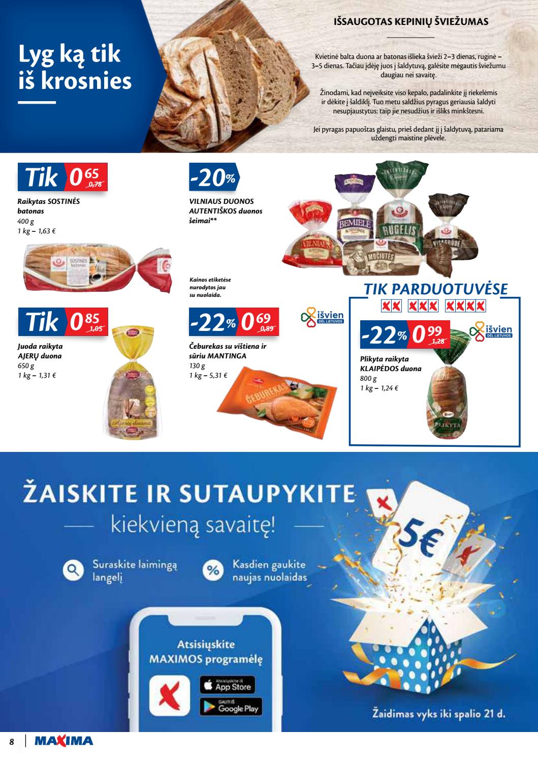 Maxima kaininis leidinys akcijos nuo 
  2020-10-06 iki 
  2020-10-12 | Leidinukas.lt puslapis 8