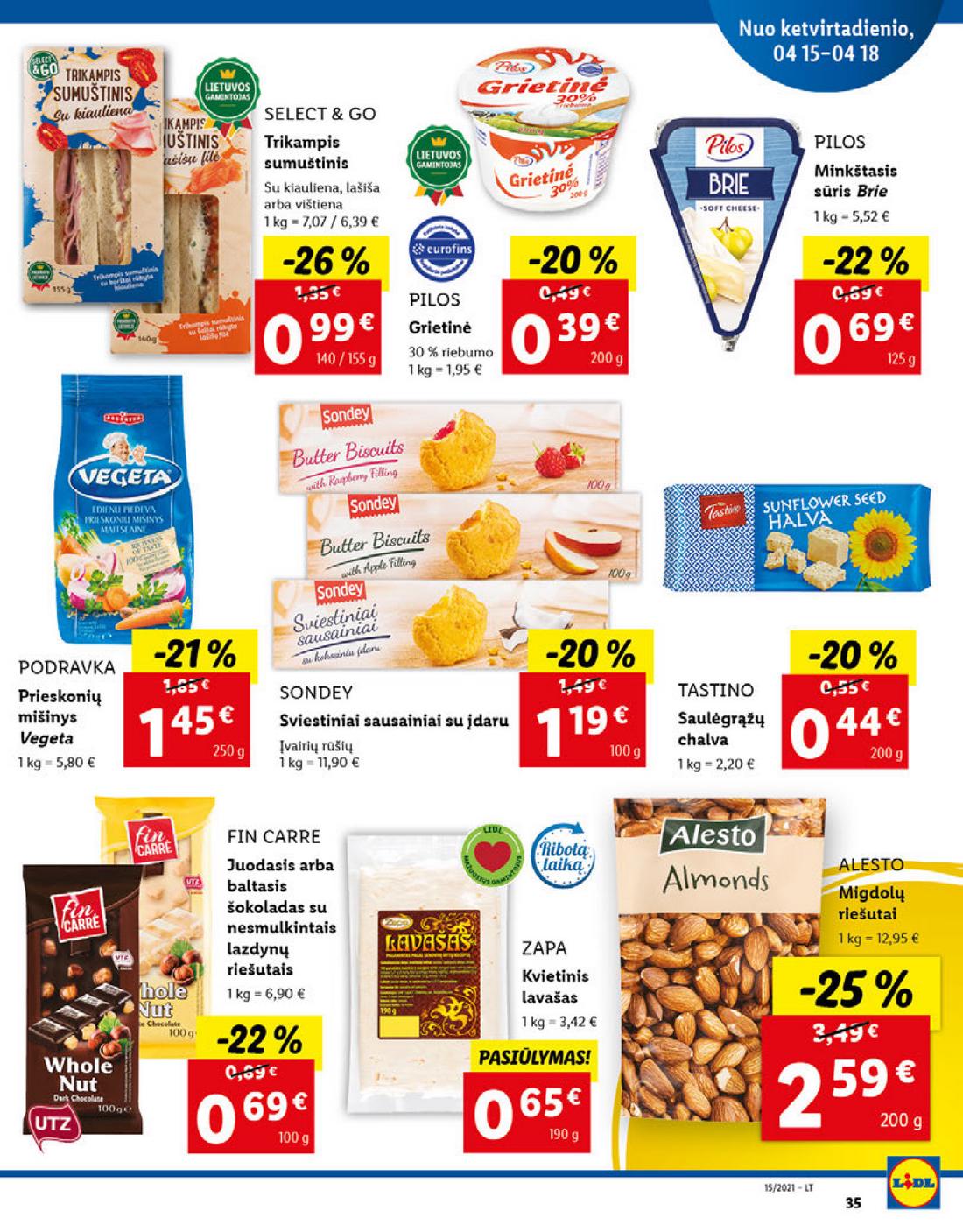 Lidl maisto prekių pasiūlymai akcijos nuo 
  2021-04-12 iki 
  2021-04-18 | Leidinukas.lt puslapis 35