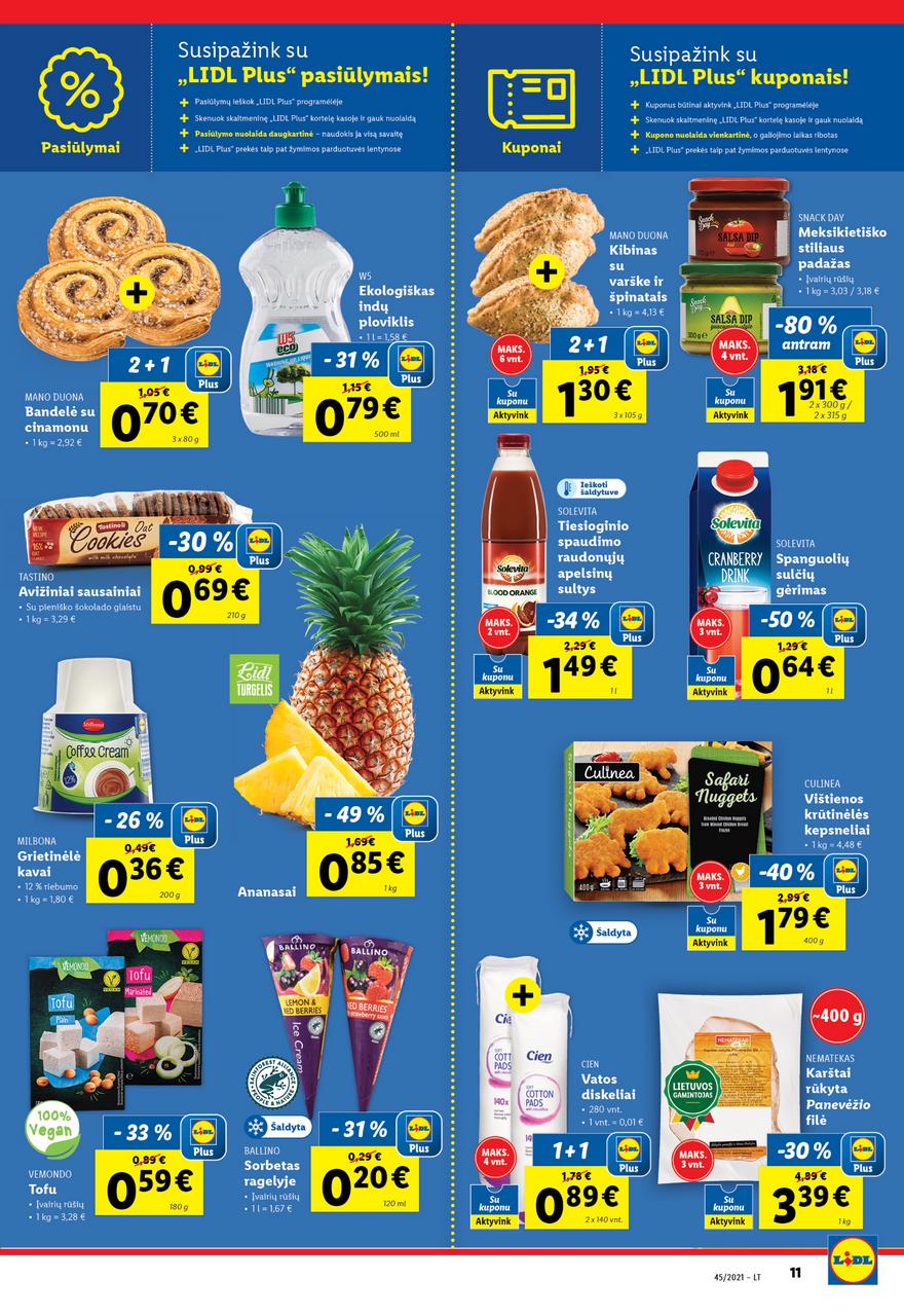 Lidl maisto prekių pasiūlymai akcijos nuo 
  2021-11-08 iki 
  2021-11-14 | Leidinukas.lt puslapis 11