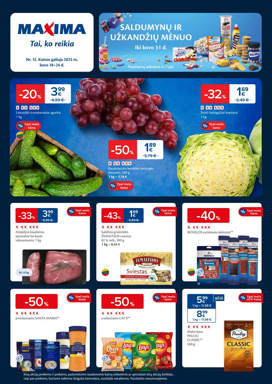 Maxima savaitinis leidinys 12 akcijos nuo
2025-03-18 iki
2025-03-24 | Leidinukas.lt puslapis 1
