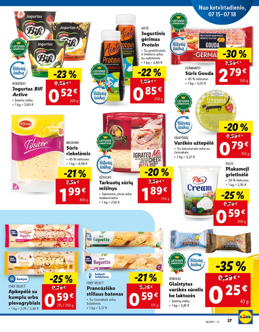 Lidl maisto prekių pasiūlymai akcijos nuo 
  2021-07-12 iki 
  2021-07-18 | Leidinukas.lt puslapis 37
