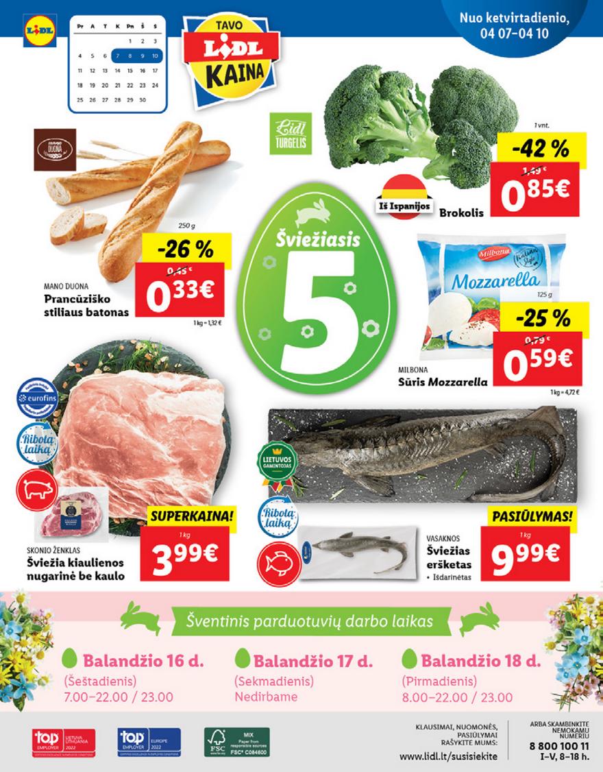 Lidl maisto prekių pasiūlymai akcijos nuo 
  2022-04-04 iki 
  2022-04-10 | Leidinukas.lt puslapis 40