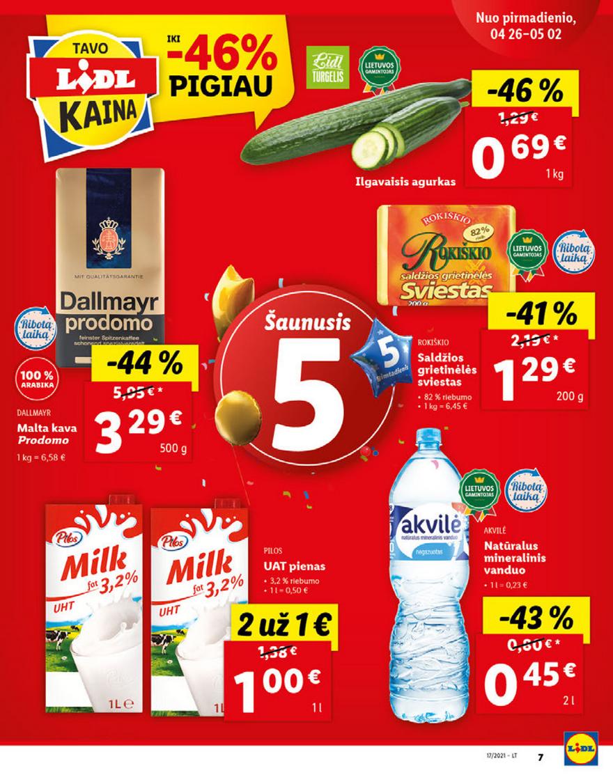 Lidl maisto prekių pasiūlymai akcijos nuo 
  2021-04-26 iki 
  2021-05-02 | Leidinukas.lt puslapis 7