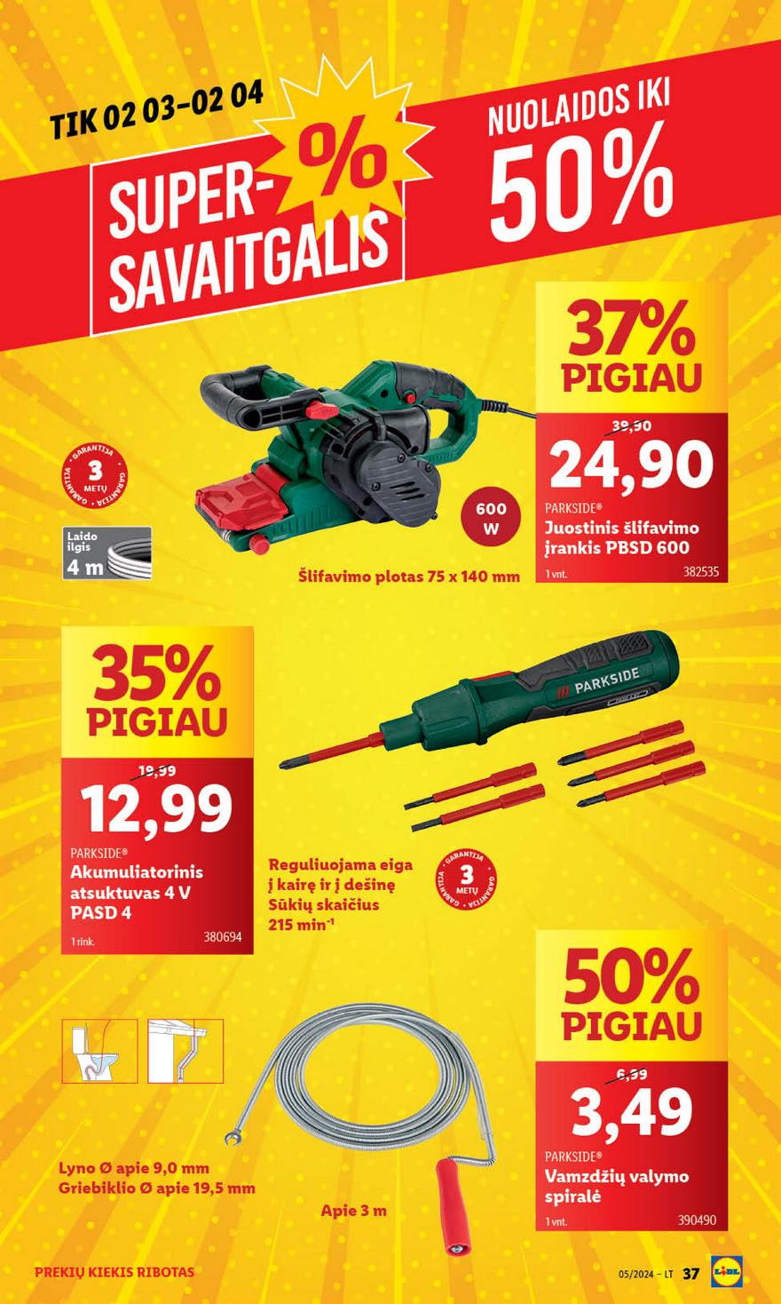 Lidl pasiūlymai akcijos nuo 
  2024-01-29 iki 
  2024-02-04 | Leidinukas.lt puslapis 37