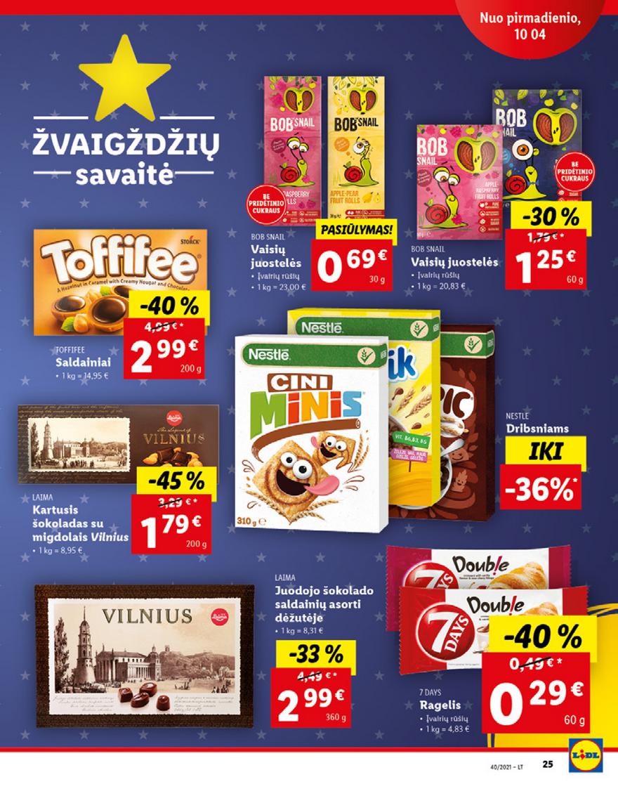 Lidl maisto prekių pasiūlymai akcijos nuo 
  2021-10-04 iki 
  2021-10-10 | Leidinukas.lt puslapis 25