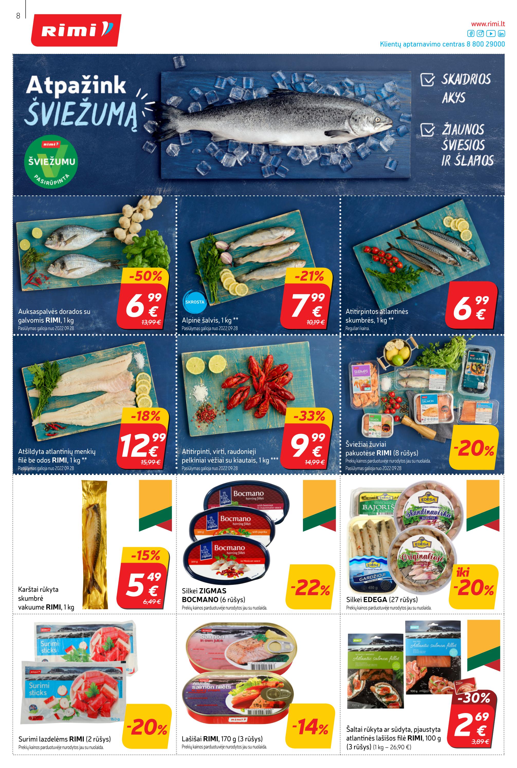 Rimi savaitinis leidinys akcijos nuo 
  2022-09-27 iki 
  2022-10-03 | Leidinukas.lt puslapis 8
