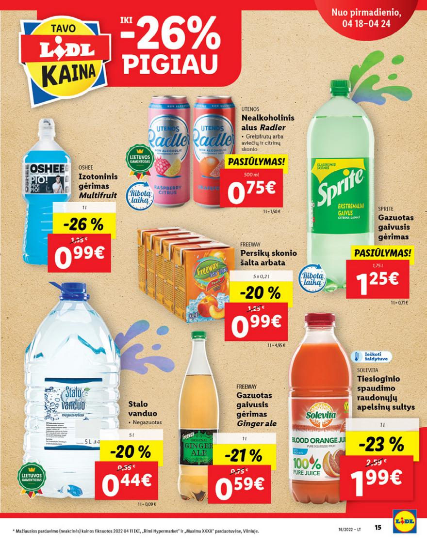 Lidl maisto prekių pasiūlymai akcijos nuo 
  2022-04-18 iki 
  2022-04-24 | Leidinukas.lt puslapis 15