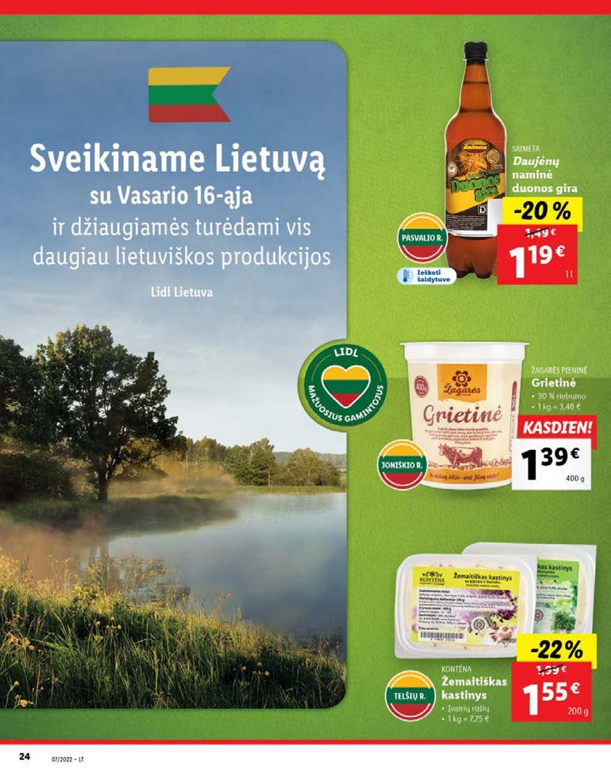 Lidl maisto prekių pasiūlymai akcijos nuo 
  2022-02-14 iki 
  2022-02-20 | Leidinukas.lt puslapis 24