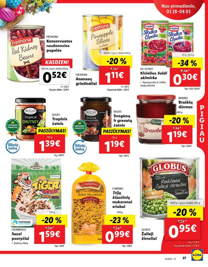 Lidl maisto prekių pasiūlymai akcijos nuo 
  2022-03-28 iki 
  2022-04-03 | Leidinukas.lt puslapis 27