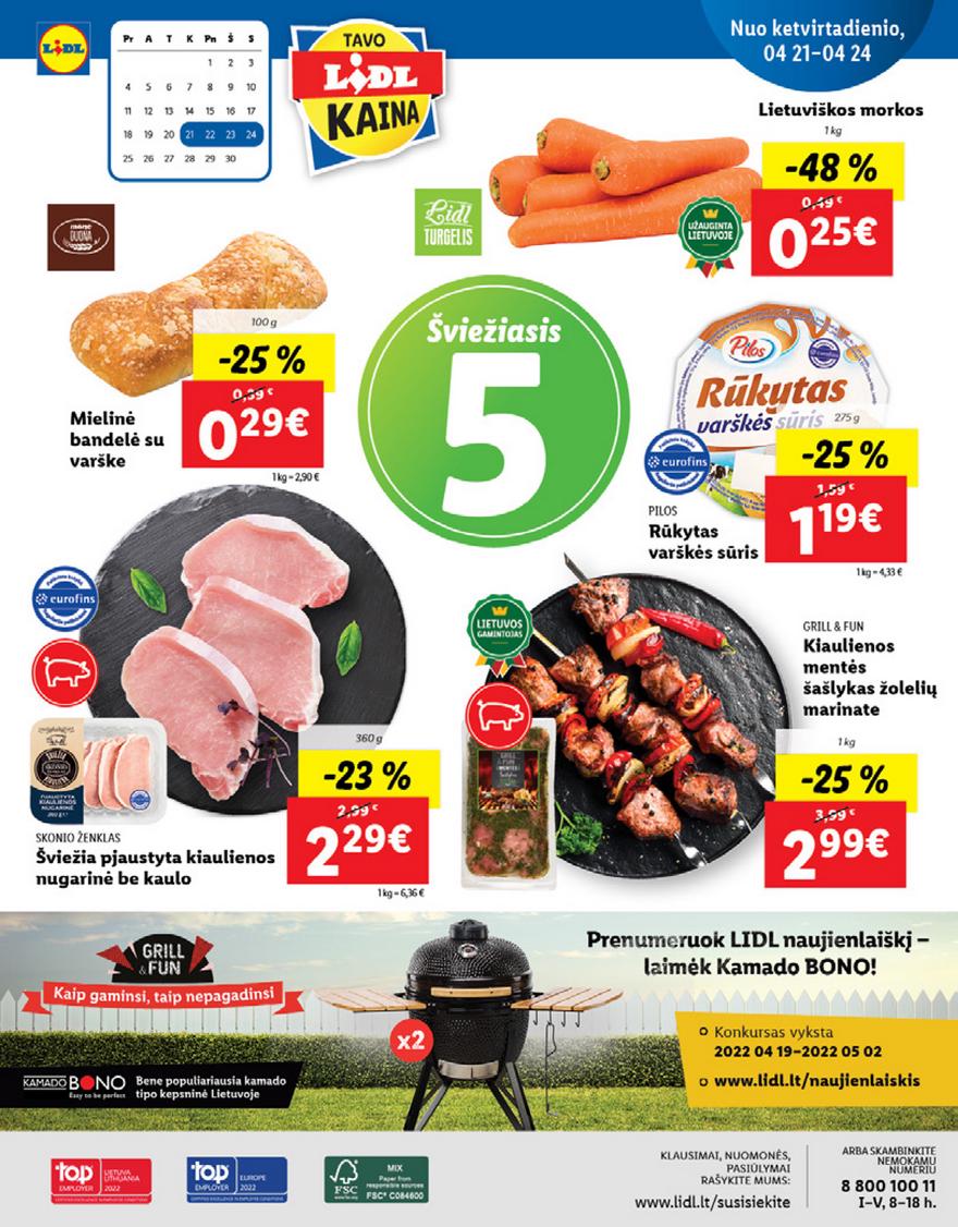 Lidl maisto prekių pasiūlymai akcijos nuo 
  2022-04-18 iki 
  2022-04-24 | Leidinukas.lt puslapis 40
