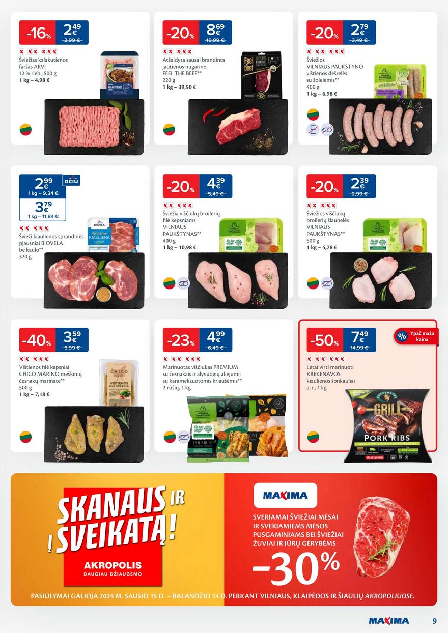 Maxima kaininis leidinys akcijos nuo 
  2024-01-30 iki 
  2024-02-05 | Leidinukas.lt puslapis 9
