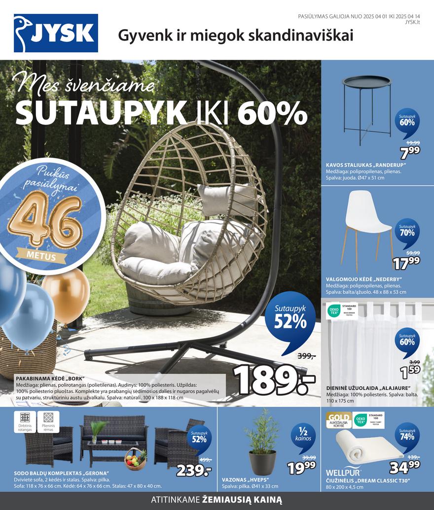 Jysk akcijų leidinys akcijos nuo 
  2025-04-01 iki 
  2025-04-14 | Leidinukas.lt puslapis 1