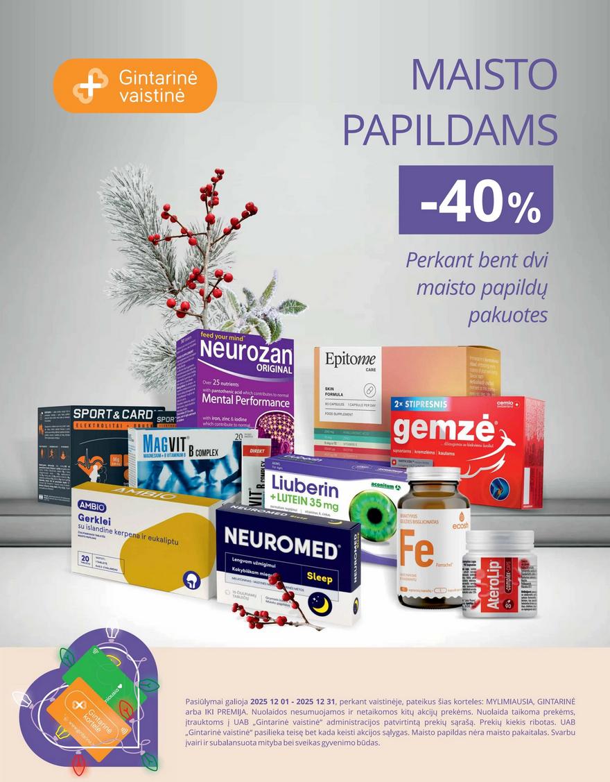 Gintarinės vaistinės leidinys akcijos nuo 
  2025-12-01 iki 
  2025-12-31 | Leidinukas.lt puslapis 32