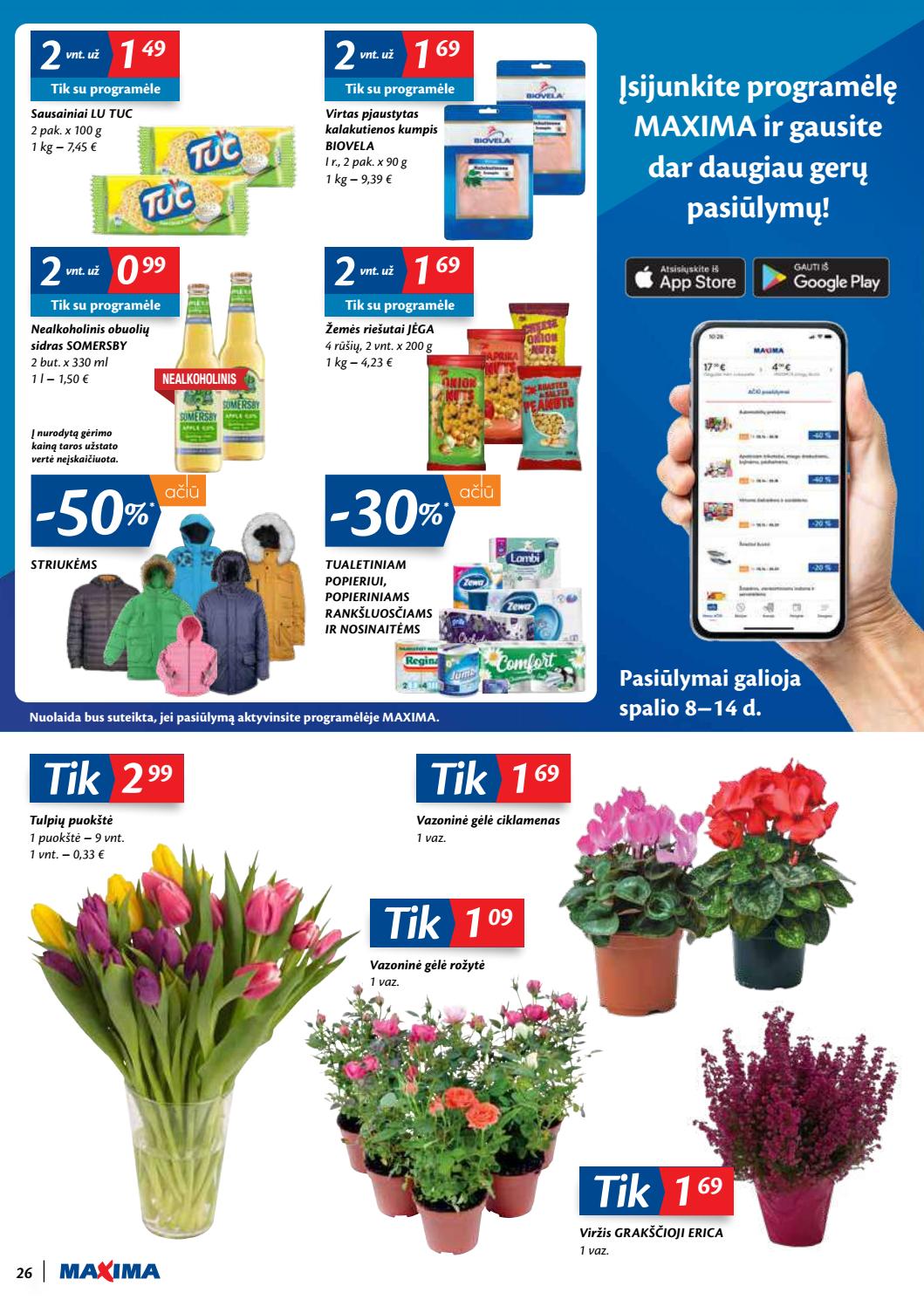 Maxima kaininis leidinys akcijos nuo 
  2020-10-06 iki 
  2020-10-12 | Leidinukas.lt puslapis 26
