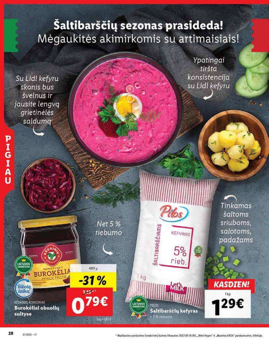 Lidl maisto prekių pasiūlymai akcijos nuo 
  2022-05-23 iki 
  2022-05-29 | Leidinukas.lt puslapis 28
