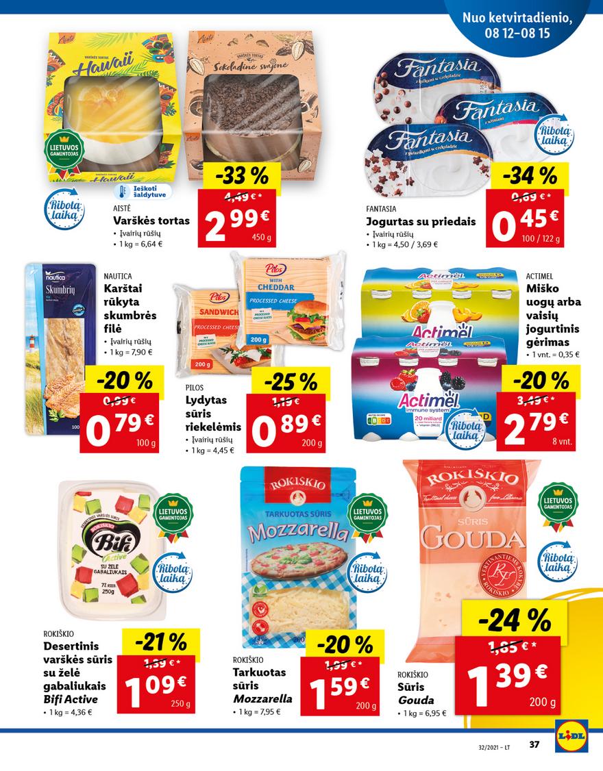 Lidl maisto prekių pasiūlymai akcijos nuo 
  2021-08-09 iki 
  2021-08-15 | Leidinukas.lt puslapis 37