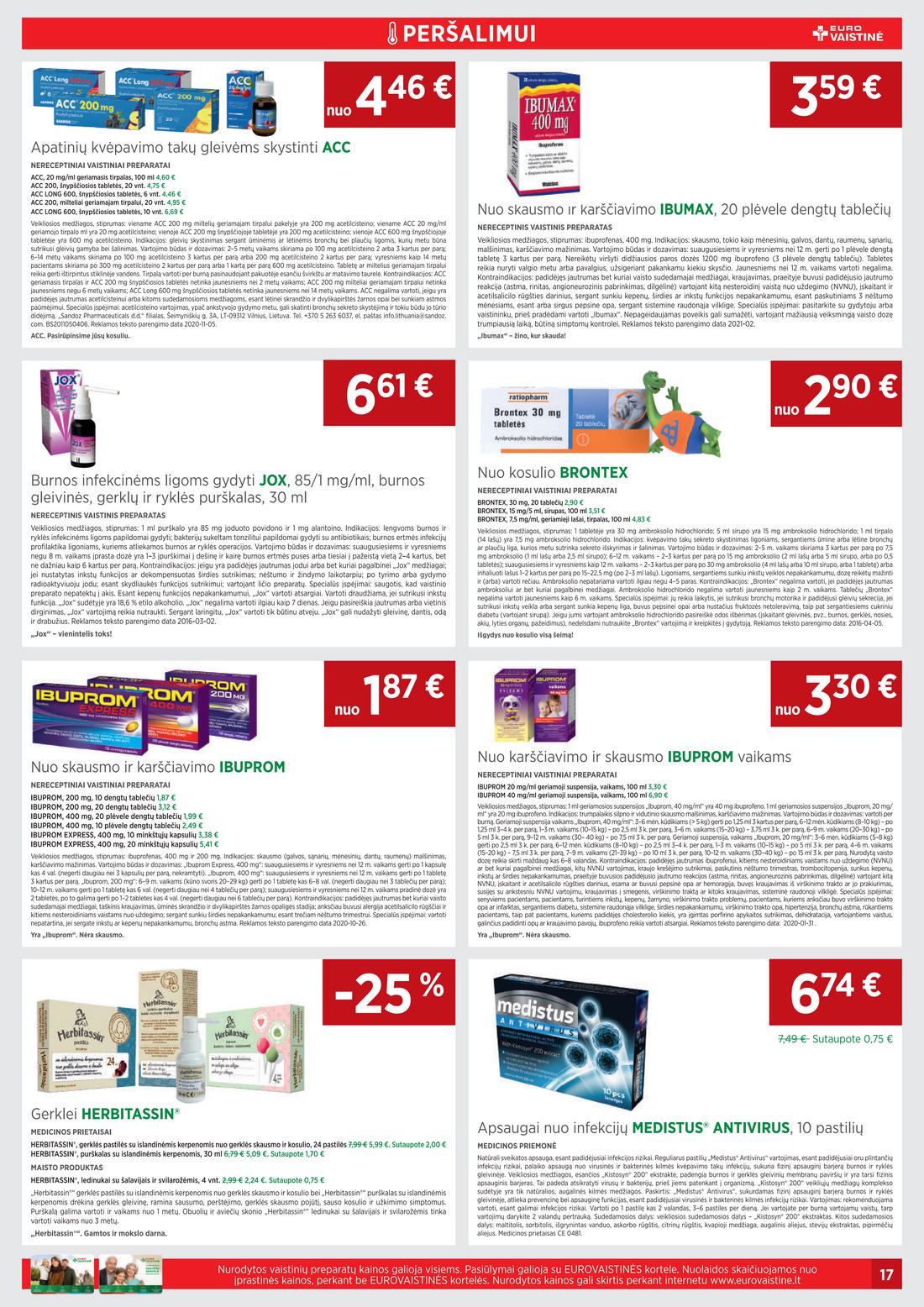 Euro vaistinė leidinys. akcijos nuo 
  2021-04-01 iki 
  2021-04-30 | Leidinukas.lt puslapis 17