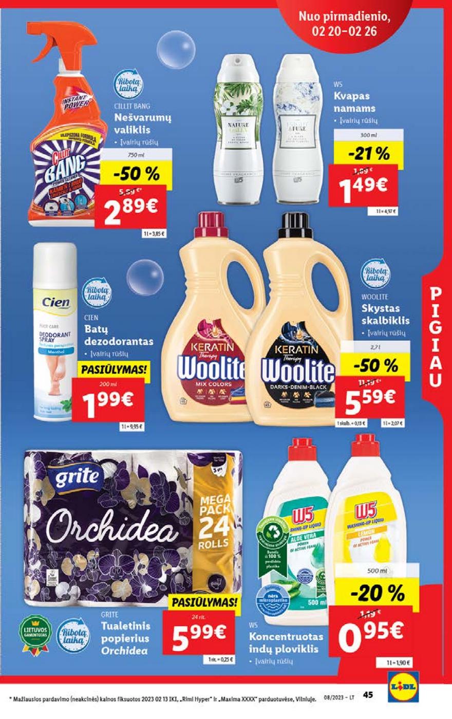 Lidl pasiūlymai akcijos nuo 
  2023-02-20 iki 
  2023-02-26 | Leidinukas.lt puslapis 45