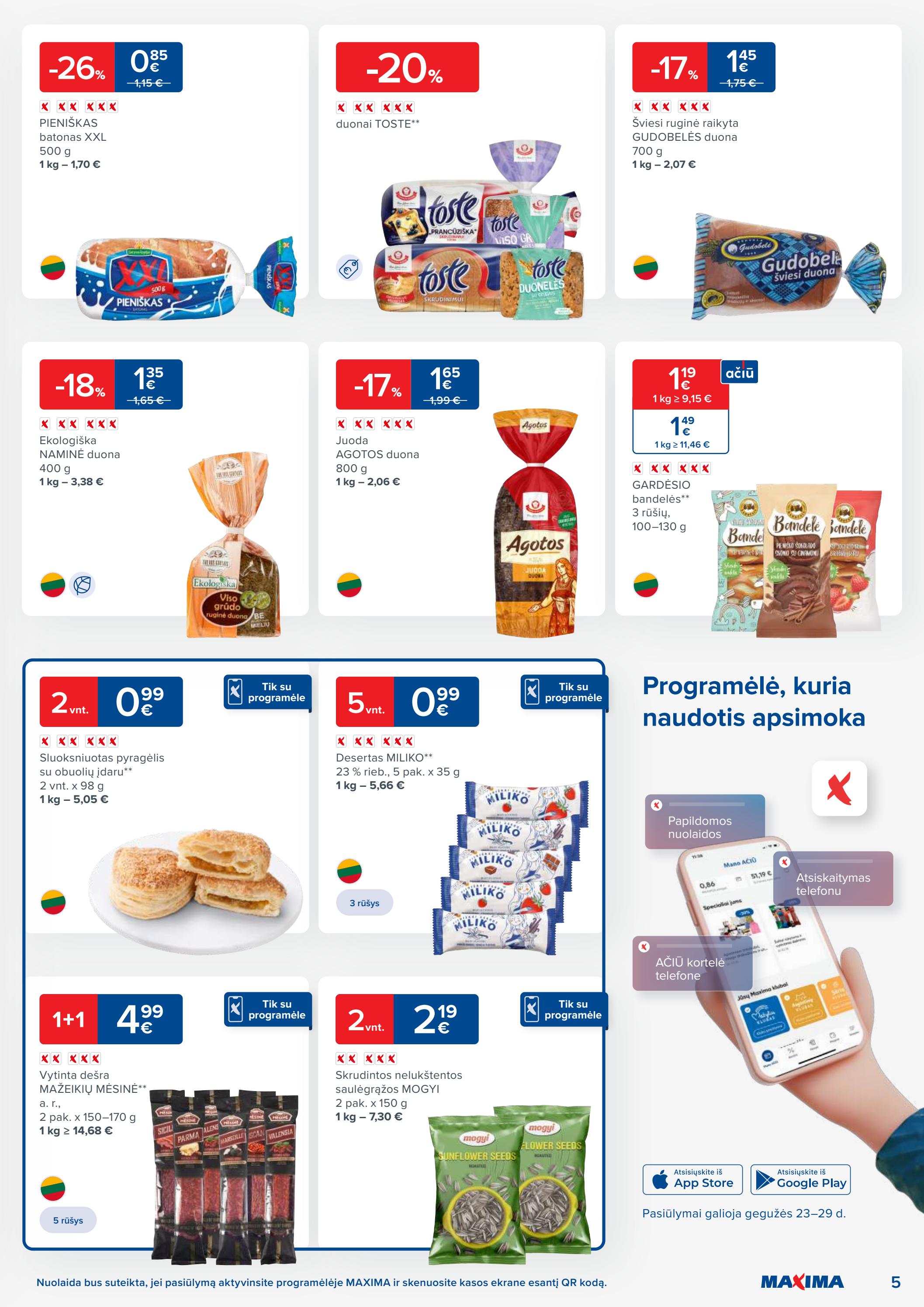 Maxima kaininis leidinys akcijos nuo 
  2023-05-23 iki 
  2023-05-29 | Leidinukas.lt puslapis 5