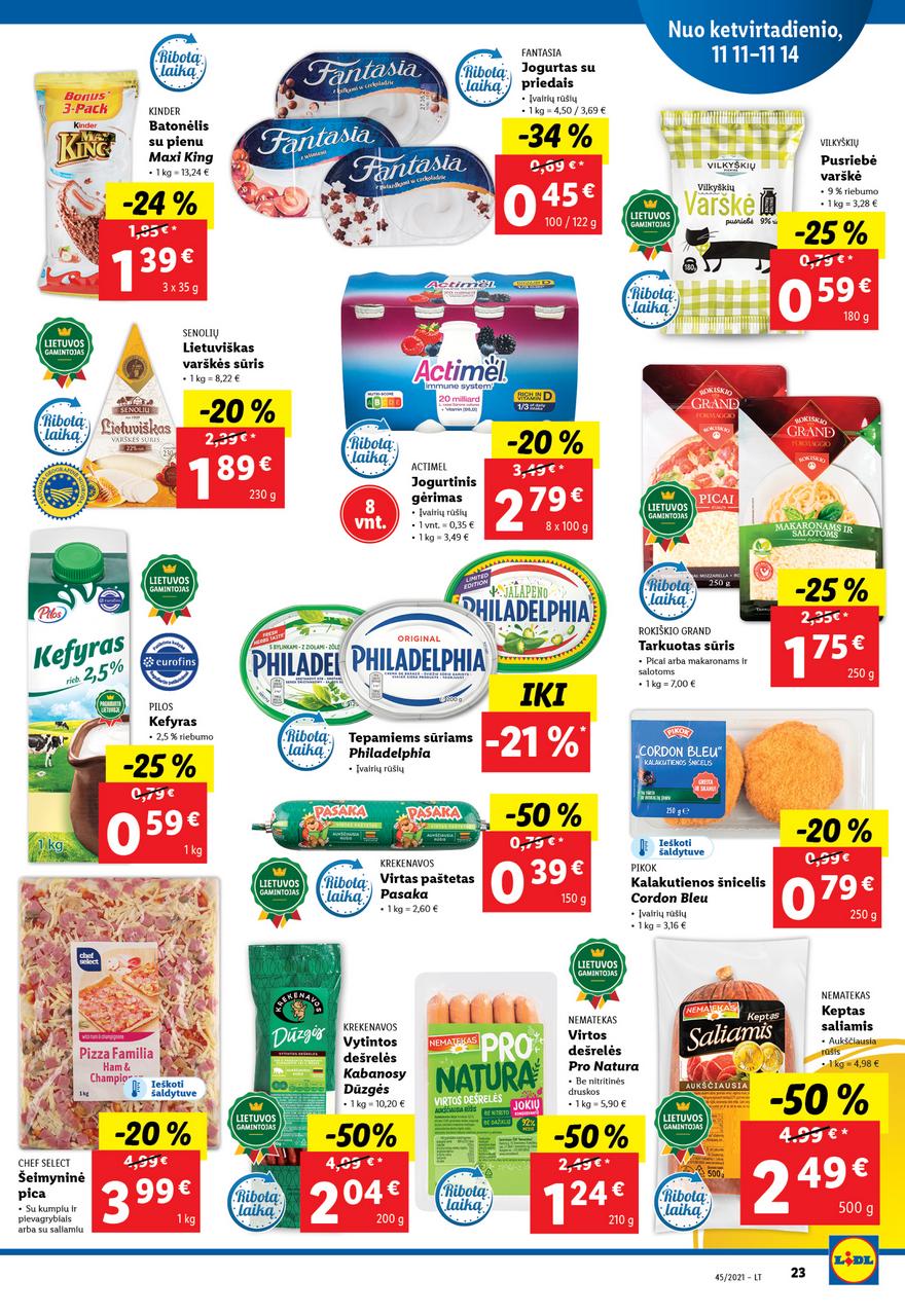 Lidl maisto prekių pasiūlymai akcijos nuo 
  2021-11-08 iki 
  2021-11-14 | Leidinukas.lt puslapis 23