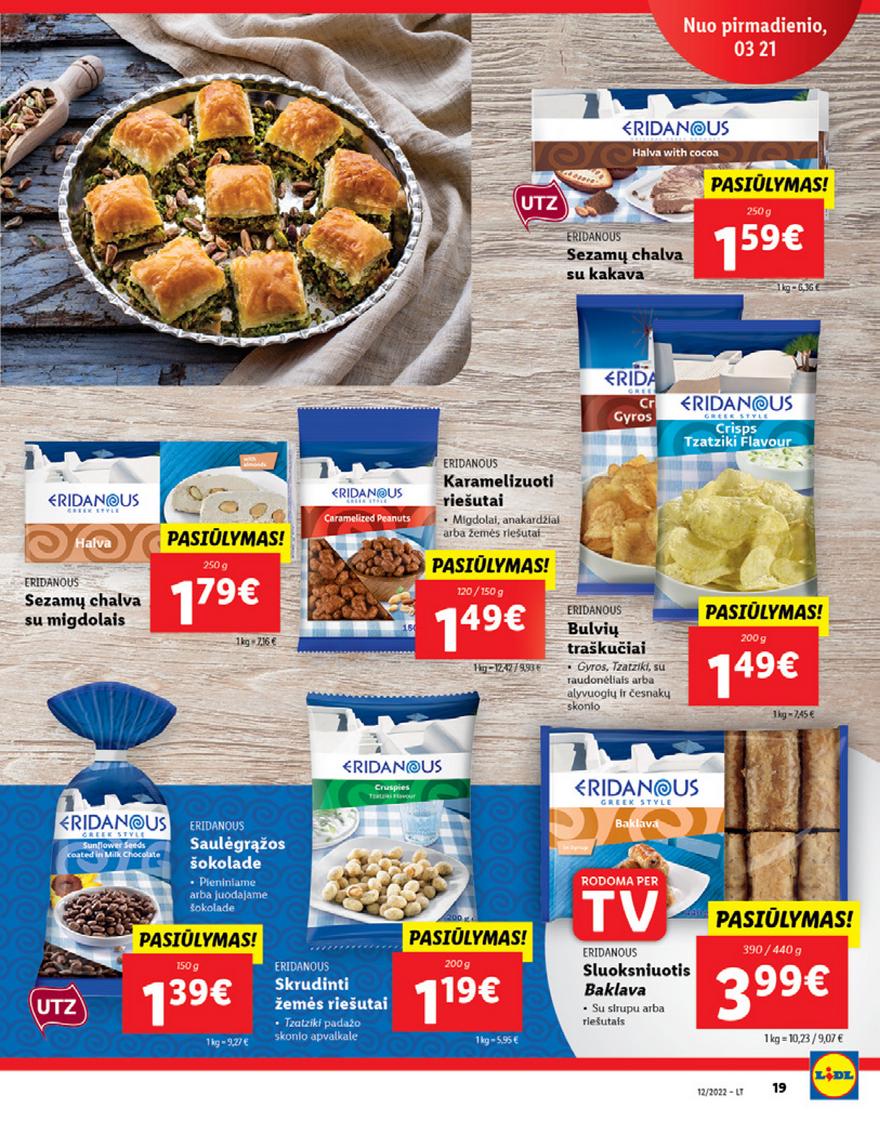 Lidl maisto prekių pasiūlymai akcijos nuo 
  2022-03-21 iki 
  2022-03-27 | Leidinukas.lt puslapis 19