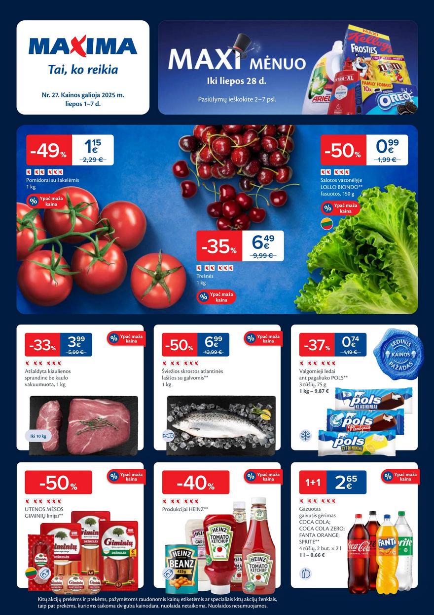 Maxima savaitinis leidinys 27 akcijos nuo 
  2025-07-01 iki 
  2025-07-07 | Leidinukas.lt puslapis 1