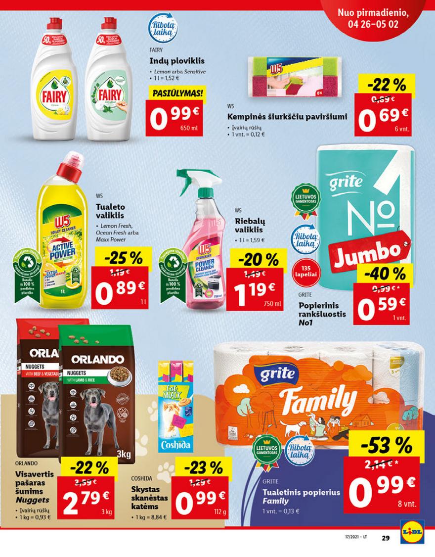 Lidl maisto prekių pasiūlymai akcijos nuo 
  2021-04-26 iki 
  2021-05-02 | Leidinukas.lt puslapis 29