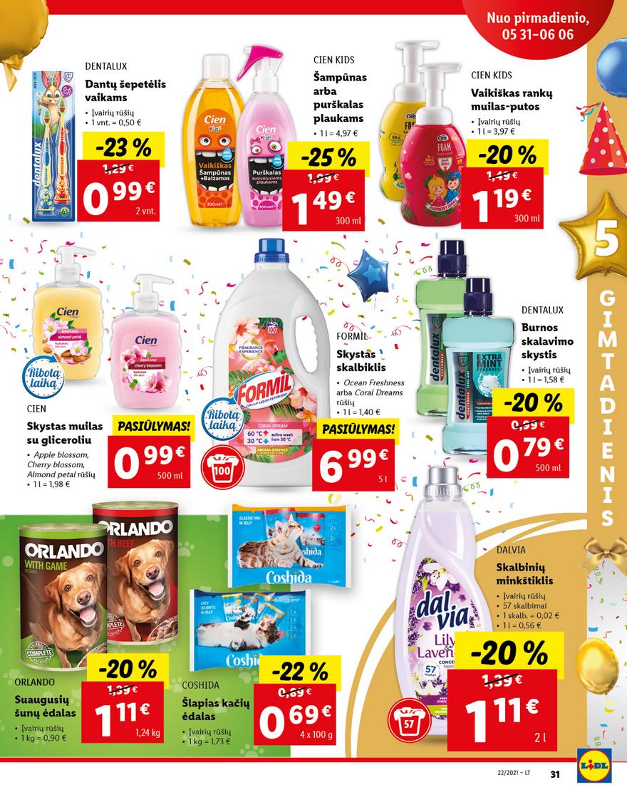Lidl maisto prekių pasiūlymai akcijos nuo 
  2021-05-31 iki 
  2021-06-06 | Leidinukas.lt puslapis 31