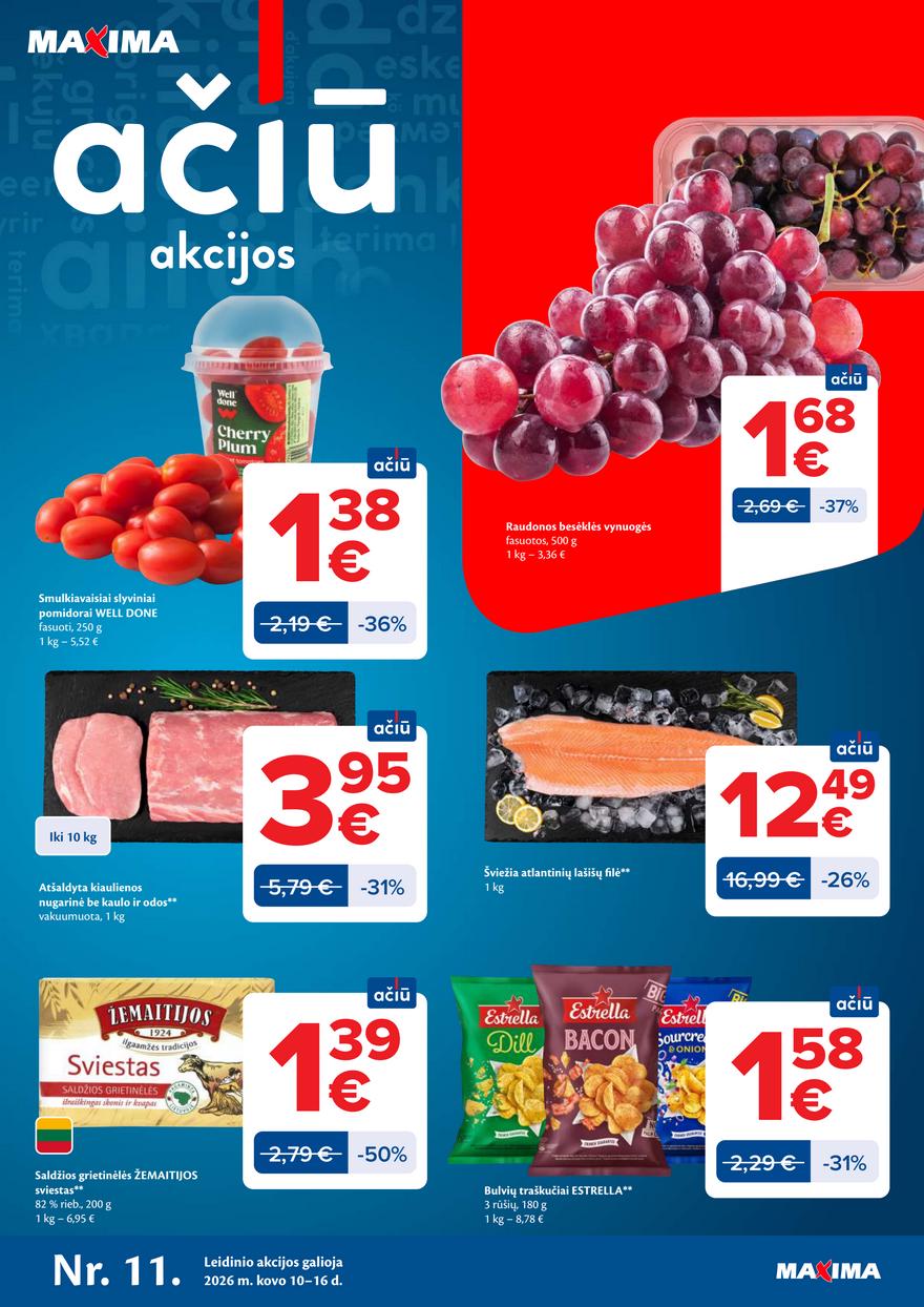 Maxima leidinukas akcijos nuo 
  2026-03-10 iki 
  2026-03-16 | Leidinukas.lt puslapis 1