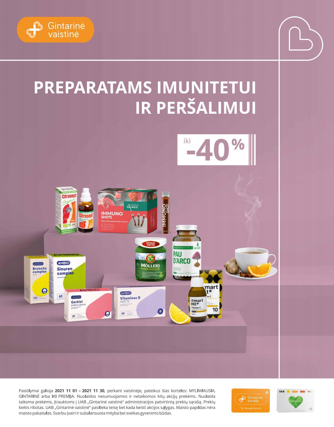 Gintarinė vaistinė leidinys akcijos nuo 
  2021-11-01 iki 
  2021-11-30 | Leidinukas.lt puslapis 11