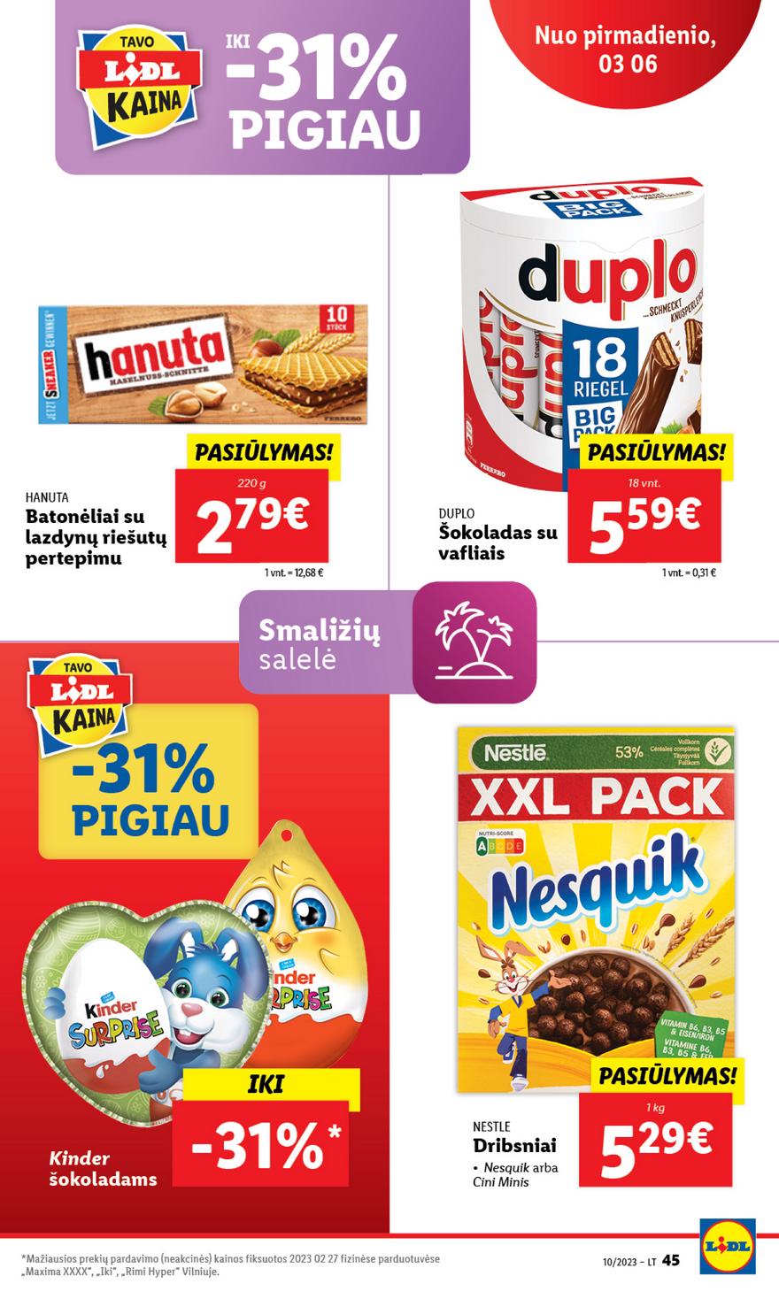 Lidl pasiūlymai akcijos nuo 
  2023-03-03 iki 
  2023-03-12 | Leidinukas.lt puslapis 45