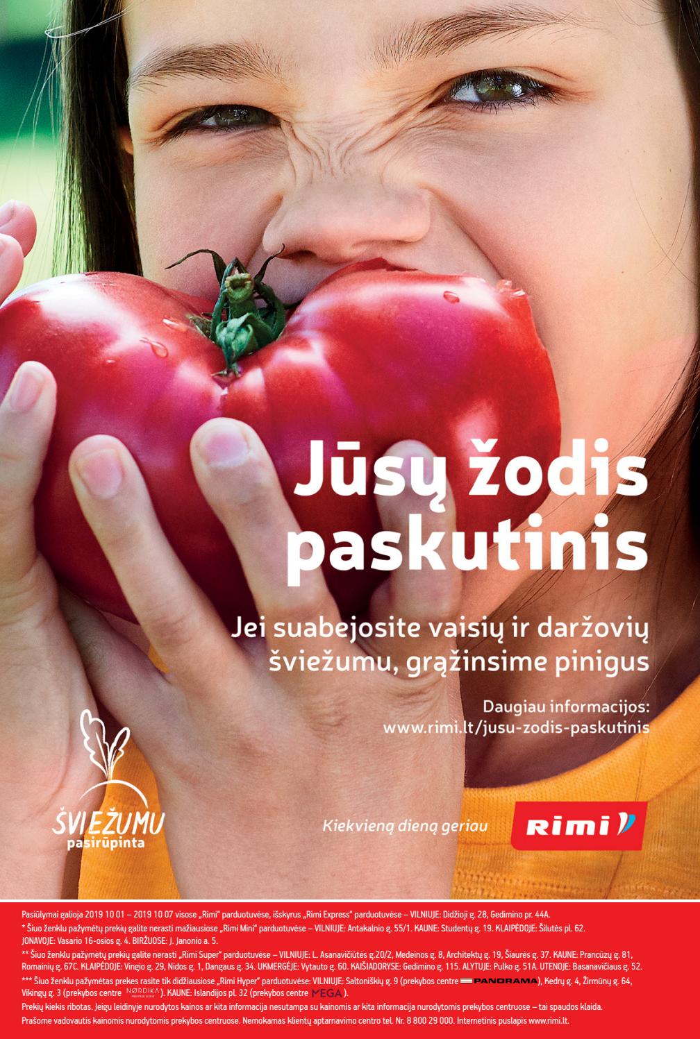 Rimi savaitinis leidinys akcijos nuo 
  2019-10-01 iki 
  2019-10-07 | Leidinukas.lt puslapis 24